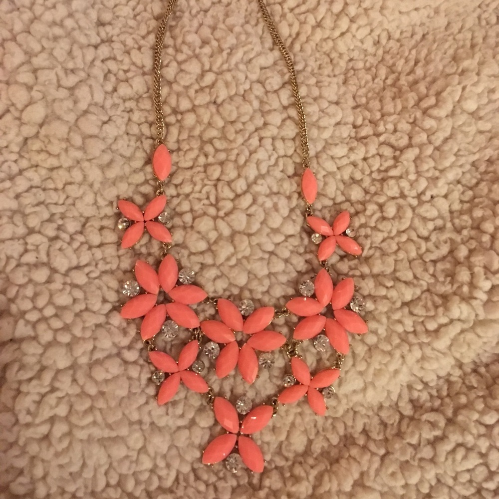 Pink floral-like necklace